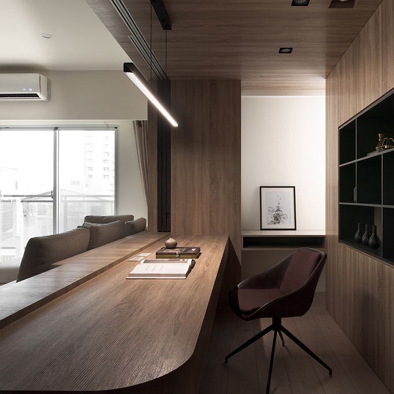 Luci a sospensione a sospensione in metallo nero lampade appese lineari moderne per sala da pranzo