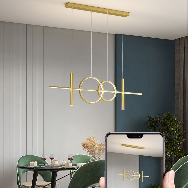 Contemporary Style Linear Island Lighting Metal 4 Light Island Lighting Fixtures