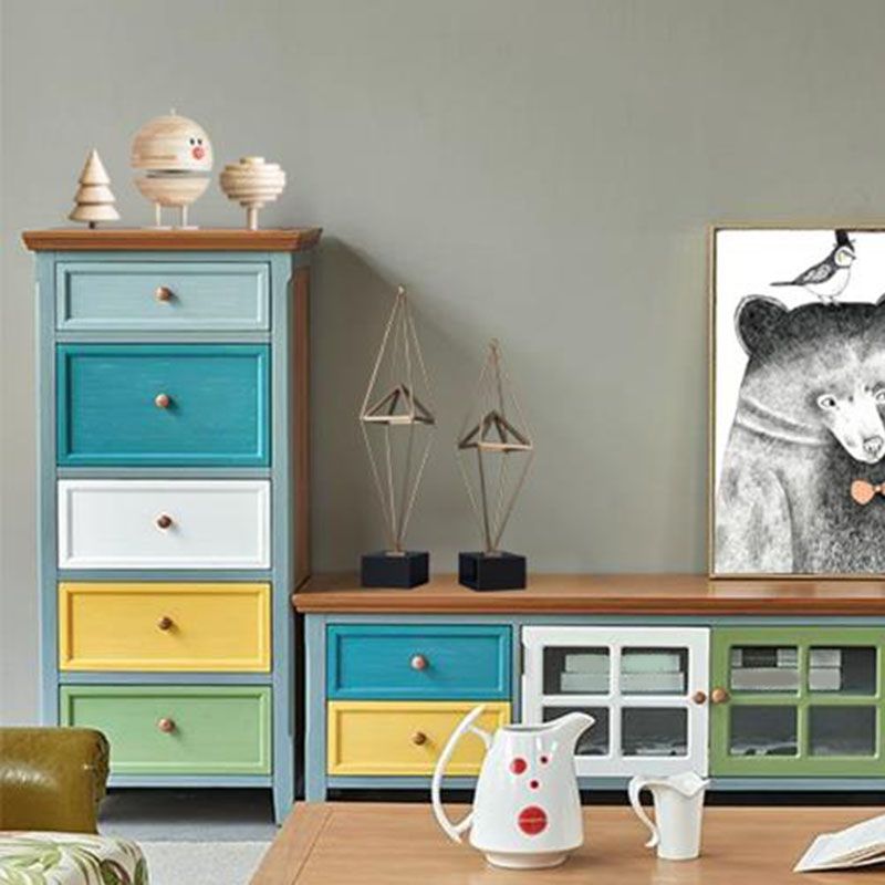 Nautical Vertical Bedroom Chest Wooden 16"Wide Storage Chest