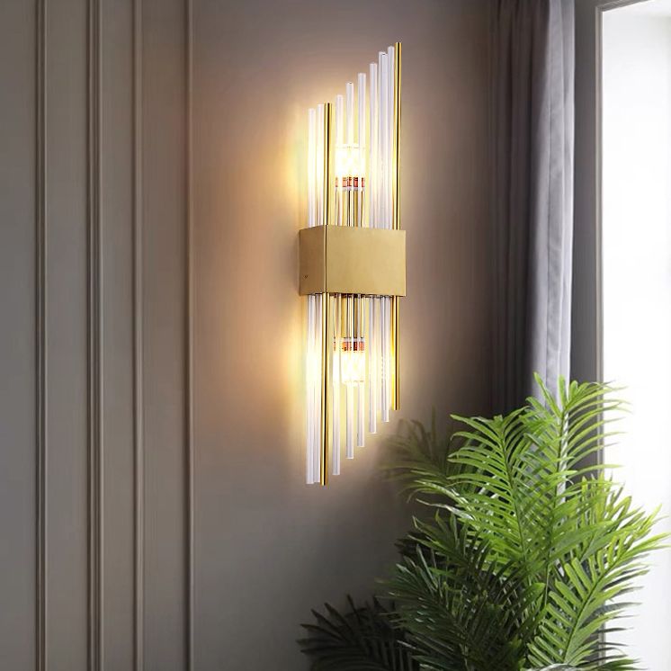 Geometric Wall Lighting Modern Crystal 2 Lights Wall Sconces