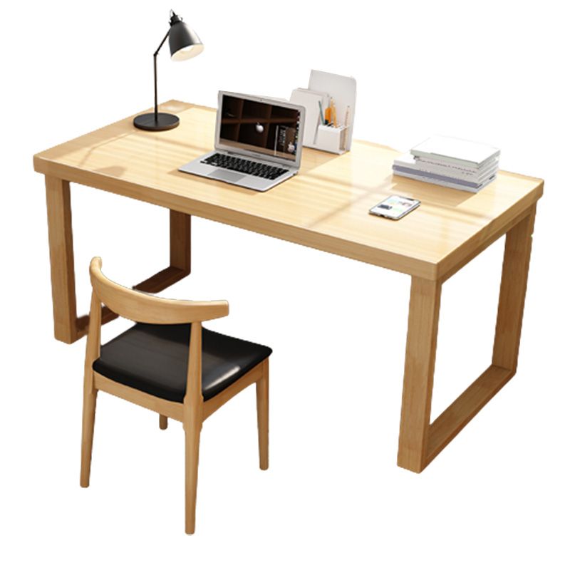 Contemporary Writing Desk in Rubber Wood with Rectangle Top Desk
