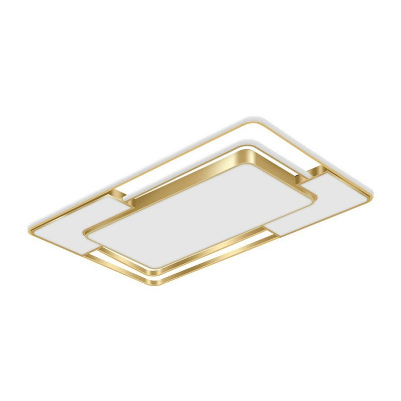Gold Geometrical LED Flush Mount Modern Acrylic Flushmount Ceiling Light for Living Room