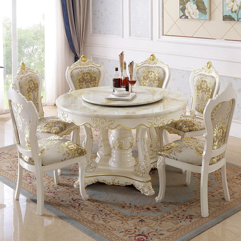 Mesa de comedor redonda de estilo victoriano Mesa de pedestal de madera maciza de madera maciza para comedor