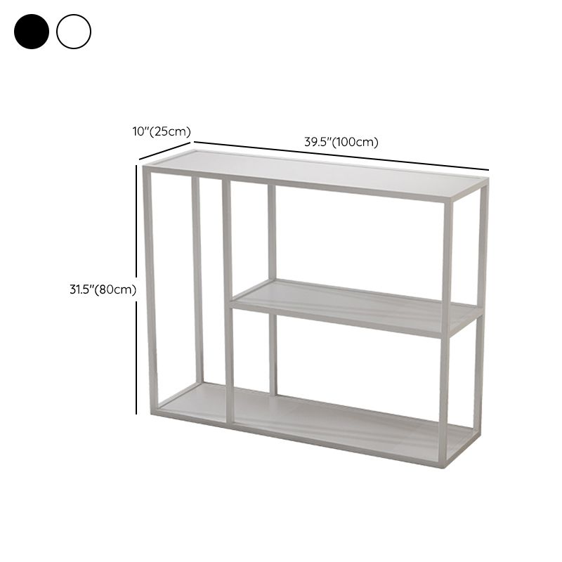 Modern Rectangle Console Accent Table Antique Finish Console Sofa Table in Metal