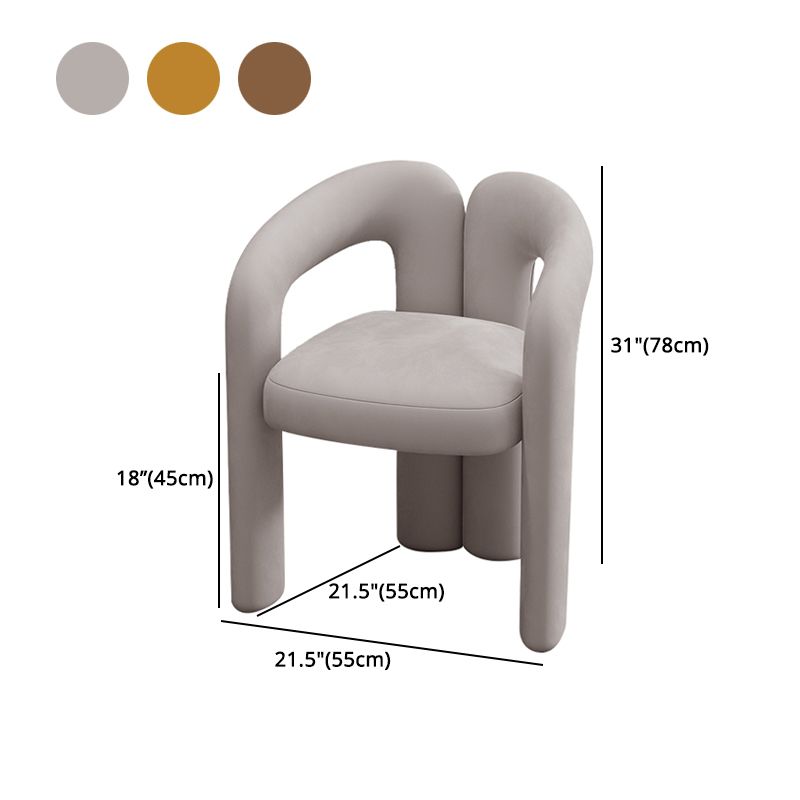 Matte Finish Open Dining Chair Designer Style Home Velvet Arm Chair