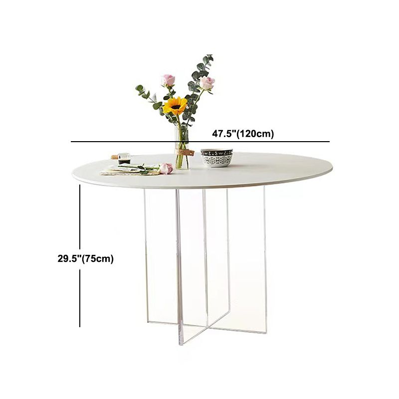 Contemporary White Stone Table Round Dining Table for Kitchen