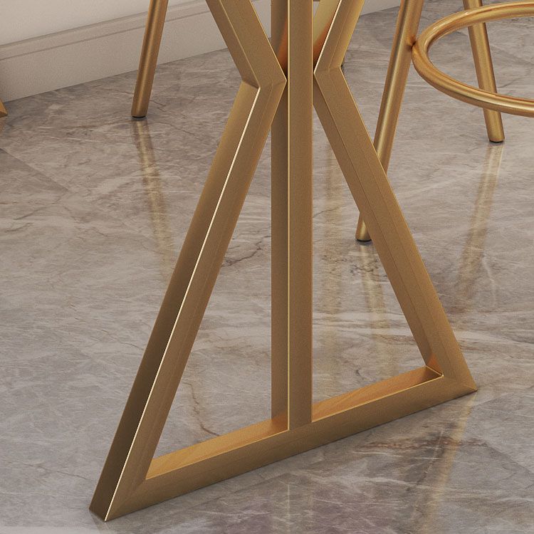 Glam 1/2/3/5 Pieces Sintered Stone Bar Table Set Fixed Table Counter Set for Dining Room