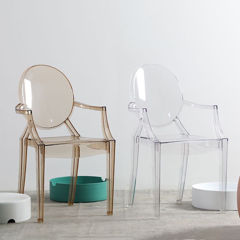 Silla de comedor de plástico de estilo nórdico, sillón de comedor apilable para uso en restaurantes