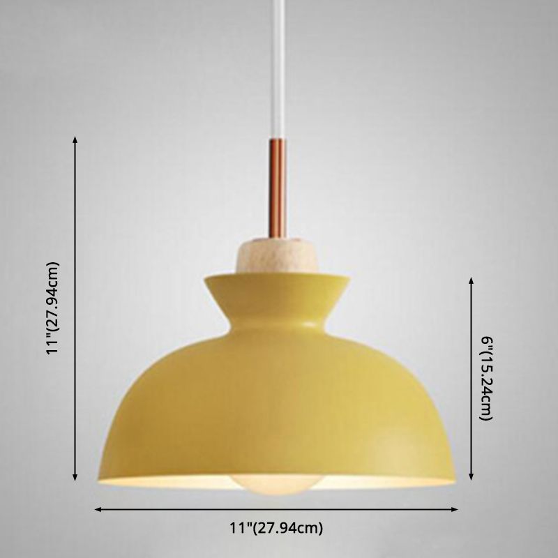 Lampe suspendue en bois en bois à 1 lumière