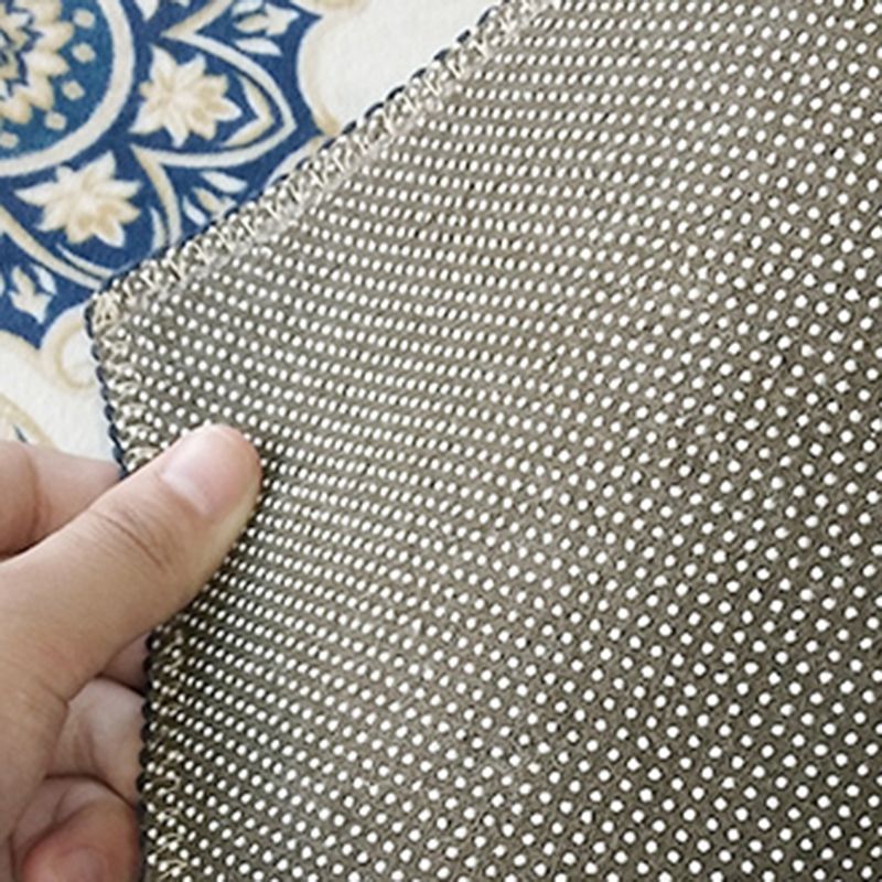 Classical European Style Rug Flower Print Polyester Carpet Anti-Slip Backing Rug for Home Decor