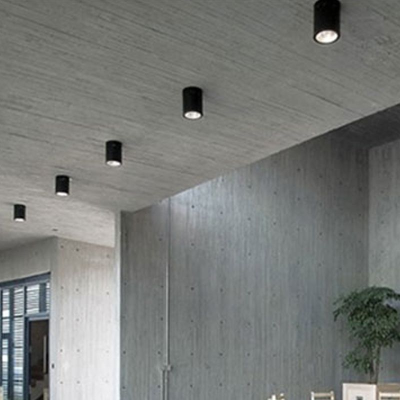 Modern Simple LED Ceiling Lamp Aluminium Cylindrical Flush Mount for Dining Room