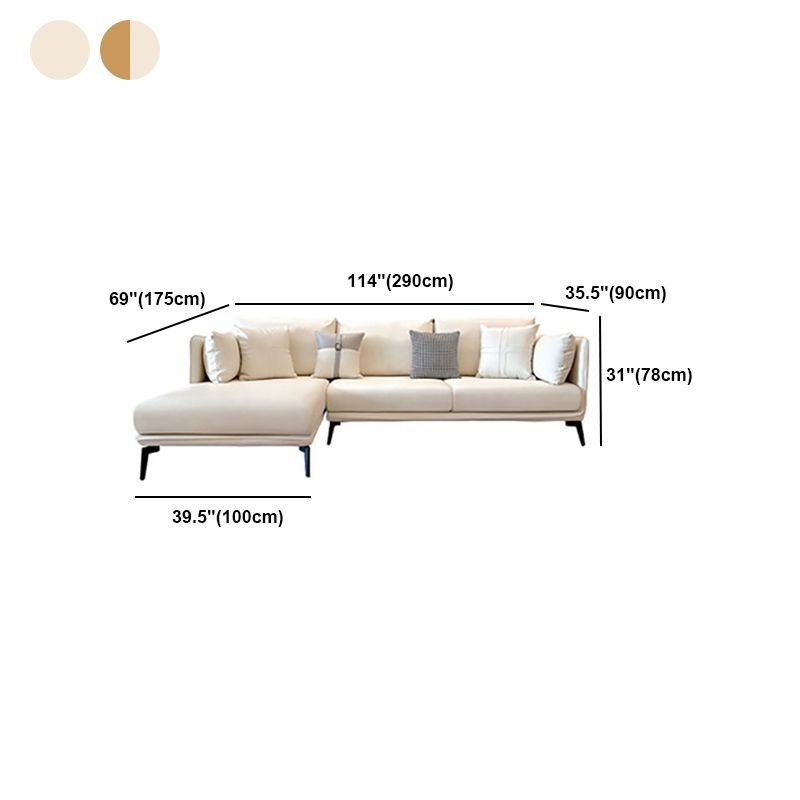 Stain-Resistant Faux Leather Square Arm Sofa/Sectional with Removable Cushions