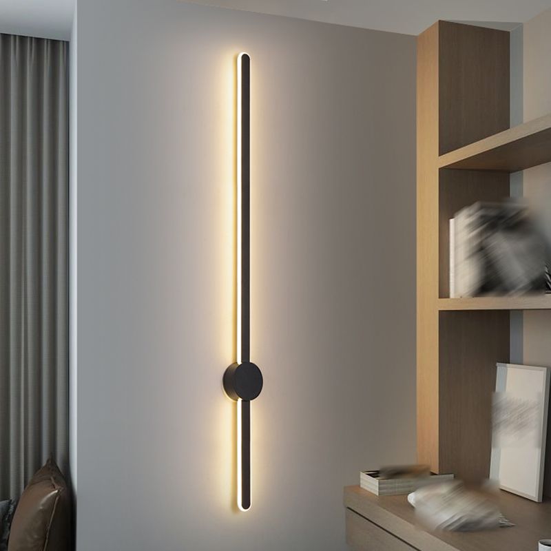 Aluminum Straight Wall Light Modern Style LED Wall Sconce for Living Room