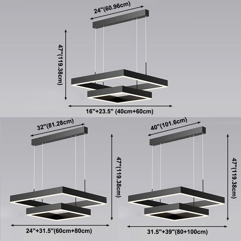 Lampade a forma quadrata contemporanea il lampadario del ristorante il lampadario sospeso con ombra acrilica