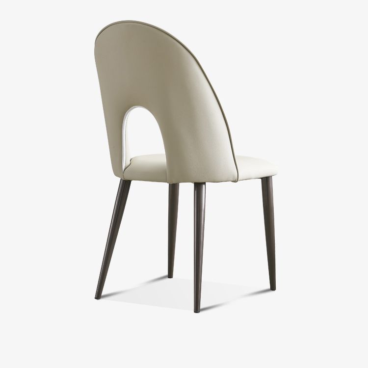 Contemporary Armless Dining Chairs Faux Leather Open Back Dining Side Chair