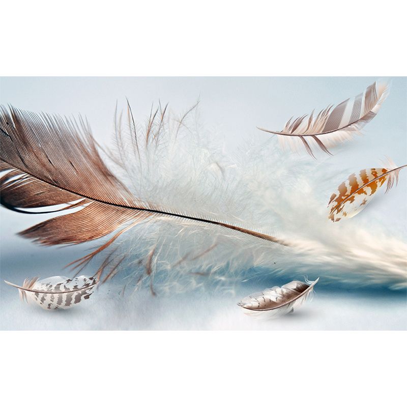 Whole Bird Feather Mural Wallpaper for Wall Decor Contemporary Girls Room Wall Art