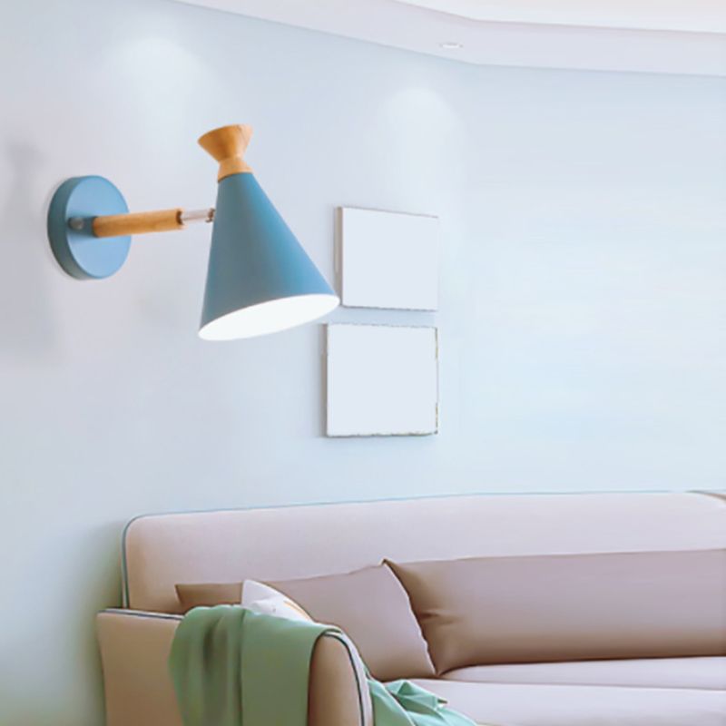 Modernism Wood Wall Light Polish Finish Sconces Lighting for Living Room