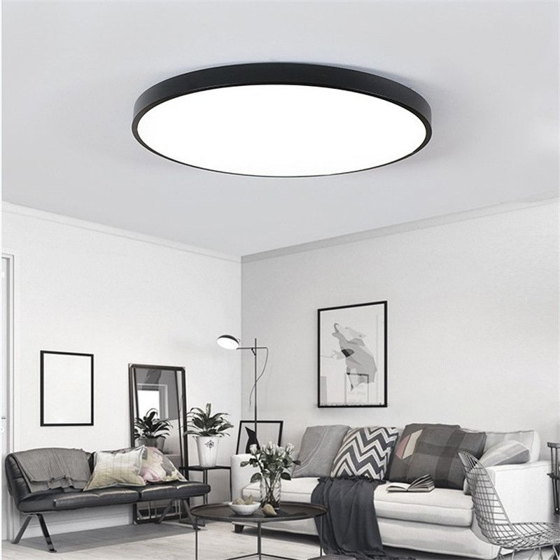Lámpara de techo empotrada LED de metal redondo, estilo moderno, 1 luz, montaje empotrado