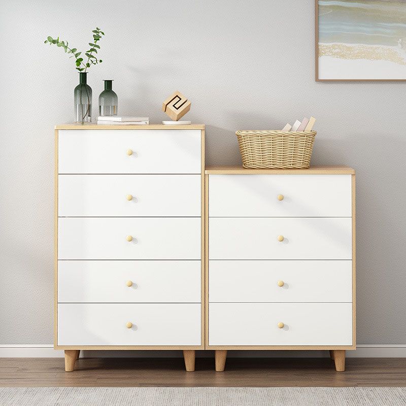 Contemporary Bedroom Chest Engineered Wood Storage Chest with Drawers