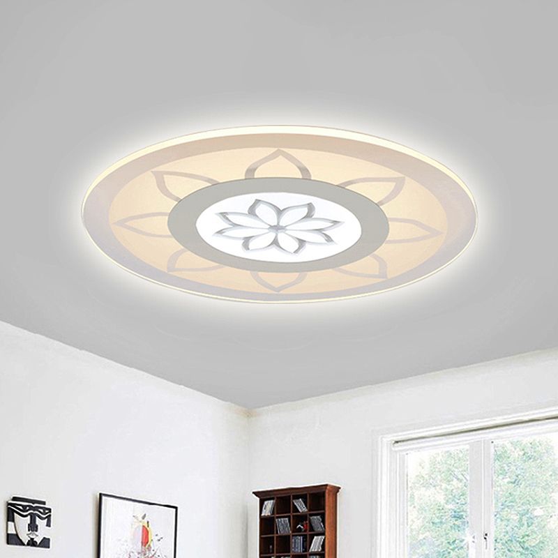 Blossom acryl inbouw hedendaagse LED witte plafondinbouwlamp in warm/wit, 8"/16,5" 20,5" breed