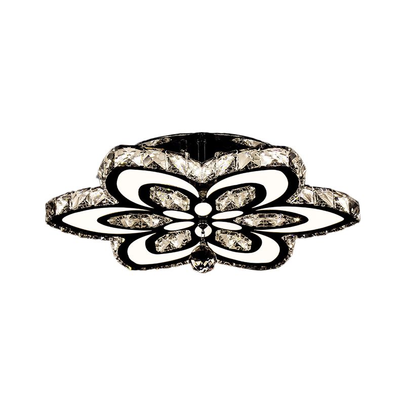 LED FLORAL SEMI FLUSH MONTO MODERNO Clear/Amber Cortes cuadrados CRISTALES ILUMINACIÓN PARA DORMITORIO