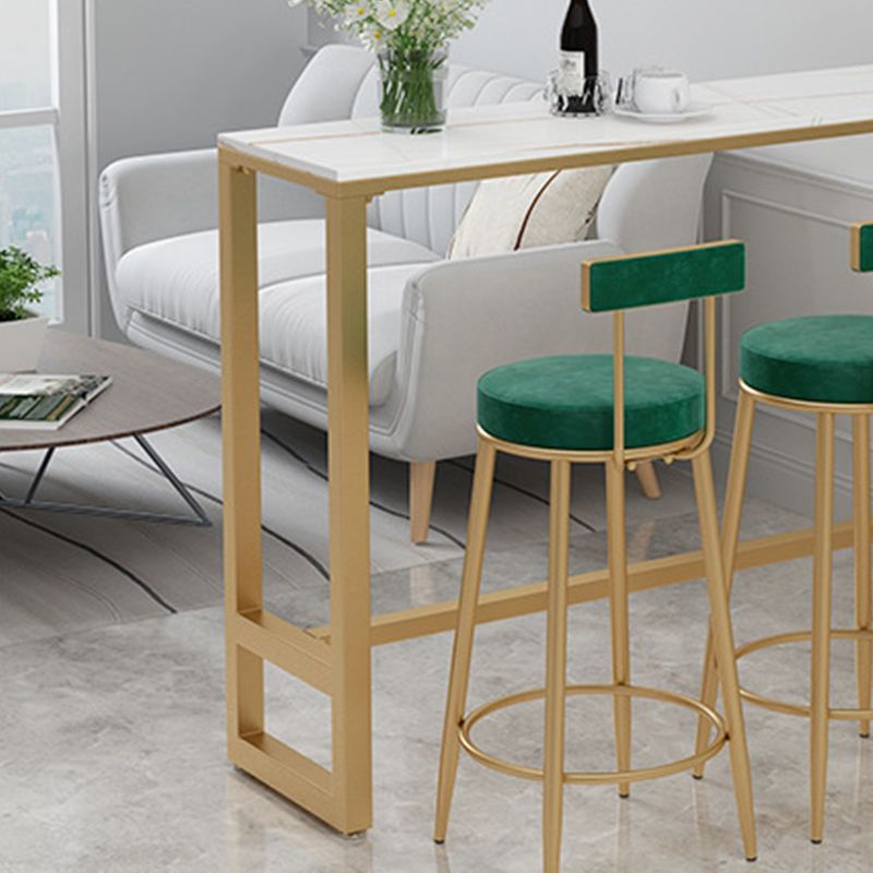 Modern Bar-height Table Faux Marble Top Bistro Pub Table with Metal Base