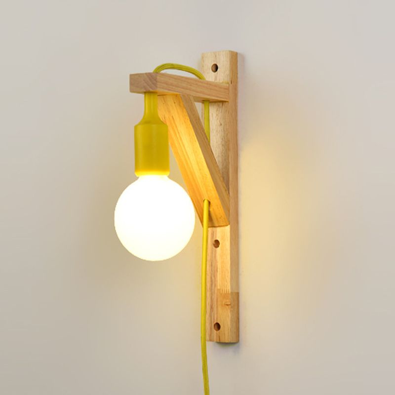 Wooden Simplicity Wall Sconce Household Wall Mounted Lamp for Sitting Room