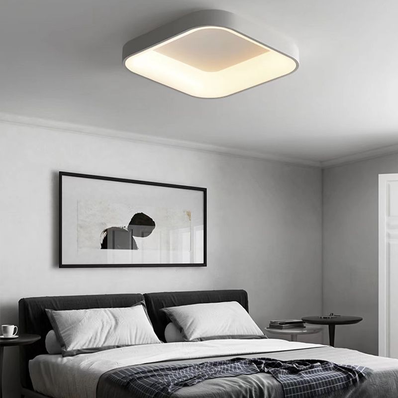 Square Ceiling Mount Light Modern LED Ceiling Light with Acrylic Shade for Bedroom