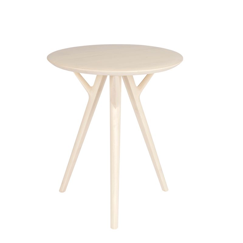 Maple Wood Side Table Modern Outdoor Round Patio Table in Natural