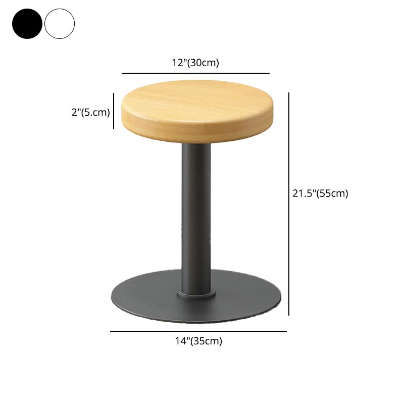 Contemporary Footrest Backless Barstool Matte Finish Home Stool