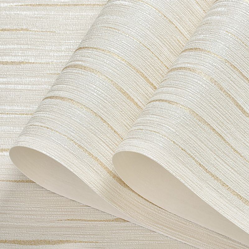 Non-Woven Temporary Wallpaper Simplicity Stripes Wall Covering in Light Color, Self Stick