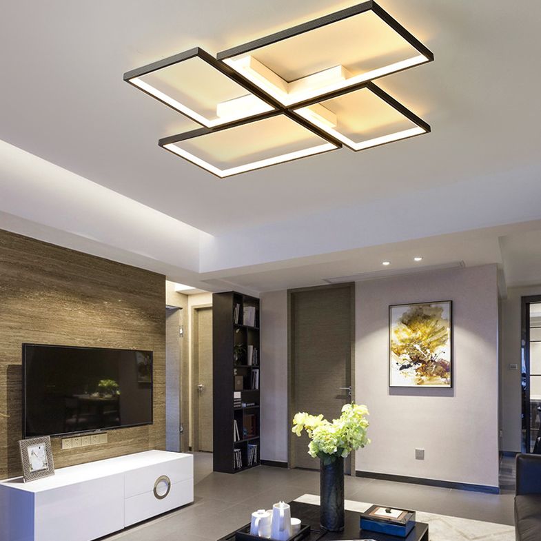 Rechthoek Flush Mount Plafond Licht Hedendaagse Acryl Plafond Mount Light Armatuur voor Woonkamer