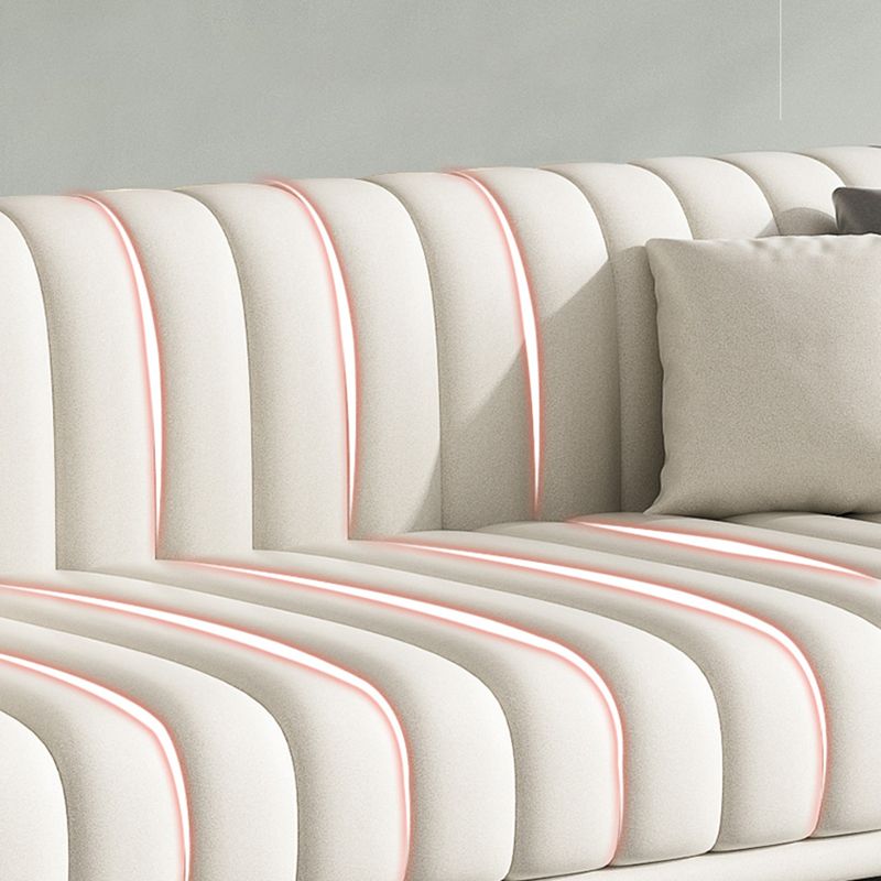 32.67"H Square Arm Water Resistant Solid Color Faux Leather Sofa with Sewn Pillow Back