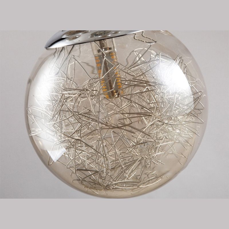 Globe Multi Light Pendant Mid-Century Modern Glass Hanging Pendant Lights for Duplex Stairs