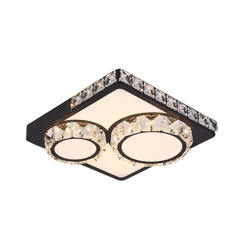 Schwarze LED-Unterputz-Beleuchtung Moderne Kristallquadrat/Rundflushmount Deckenbefestigung