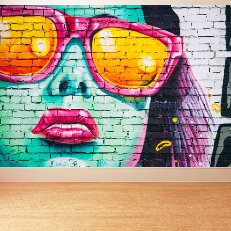 Full Size Illustration Modern Mural Wallpaper with Fashionable Graphic in Light Color