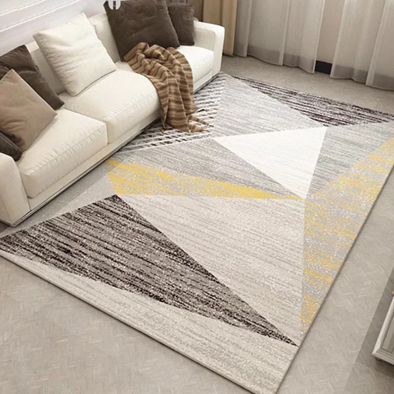 Multicolored Geo Printed Rug Polypropylene Nordic Area Rug Anti-Slip Backing Stain-Resistant Indoor Rug for Living Room
