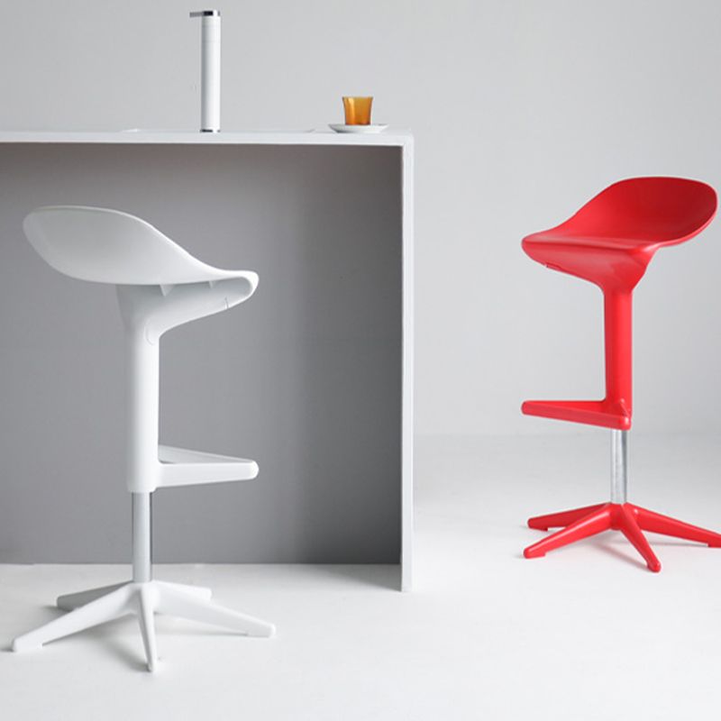 Modern Liftable Bar-stool Low Back Bar Stool with Metal Legs