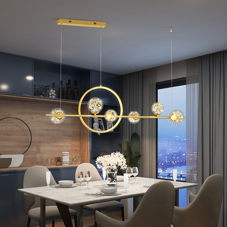 7 îlot de cuisine légère pendentif lustre linéaire Éclairage de l'île contemporaine