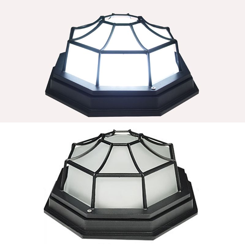 Waterdichte LED-plafondlamp Traditioneel inbouwlicht met glazen kap voor balkon