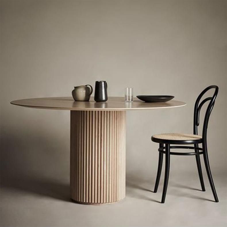Dinner Kitchen Table Dining Room Round Solid Wood Top Dining Table