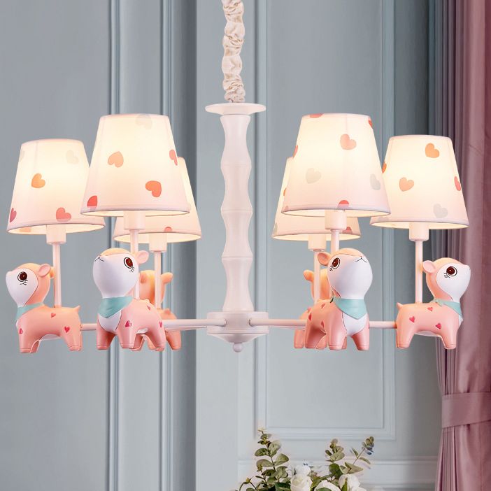 Estilo nórdico Macron Chandelier Costilla Multi-Head Luz de tela de tela múltiple para sala de estar