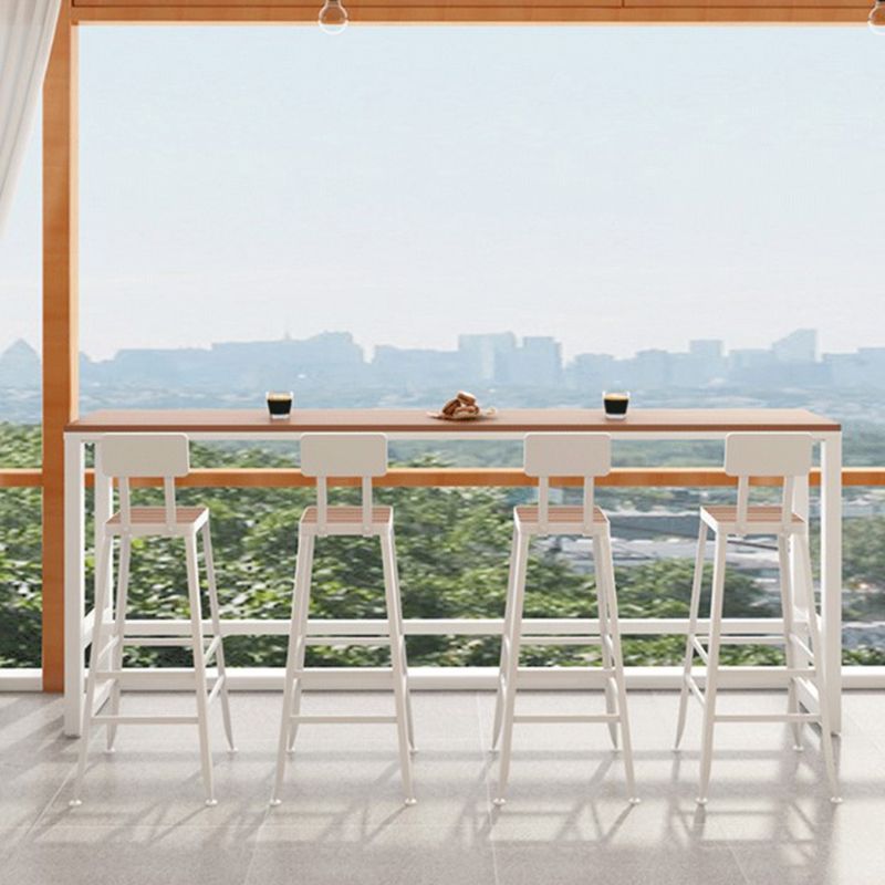 Outdoor 42-inch Height Bar Table Industrial Style Wood Bar Table