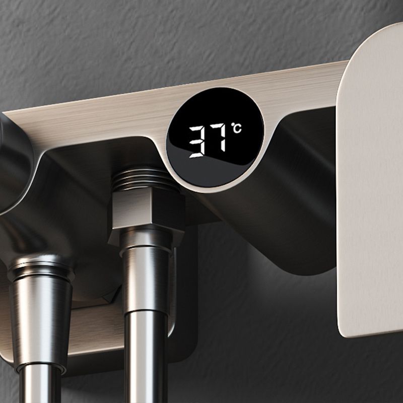 Contemporary Gray Wall Mounted Shower System with Slide Bar Included