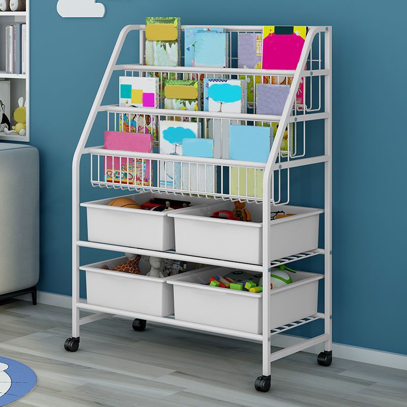 Metal and Plastic Bookshelf Scandinavian Bookcase for Home Office