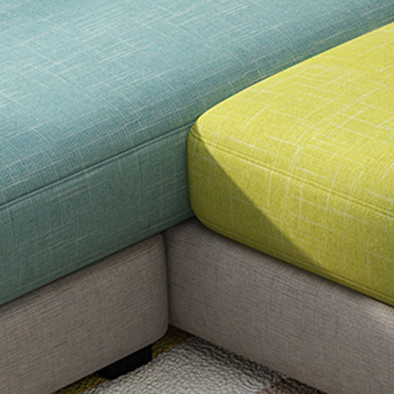 Scandinavian Fabric Sectional Sofa Square Arm Sectional with Storage