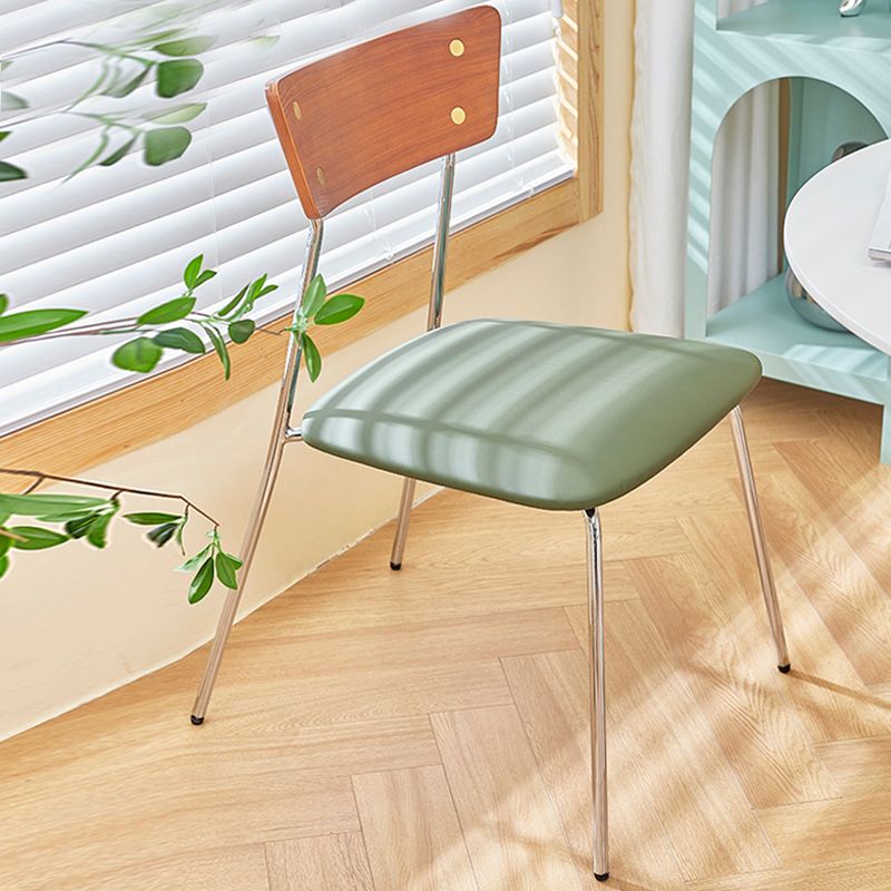Industrial Style Upholstered Armless Dining Chairs Open Back Dining Side Chairs for Home