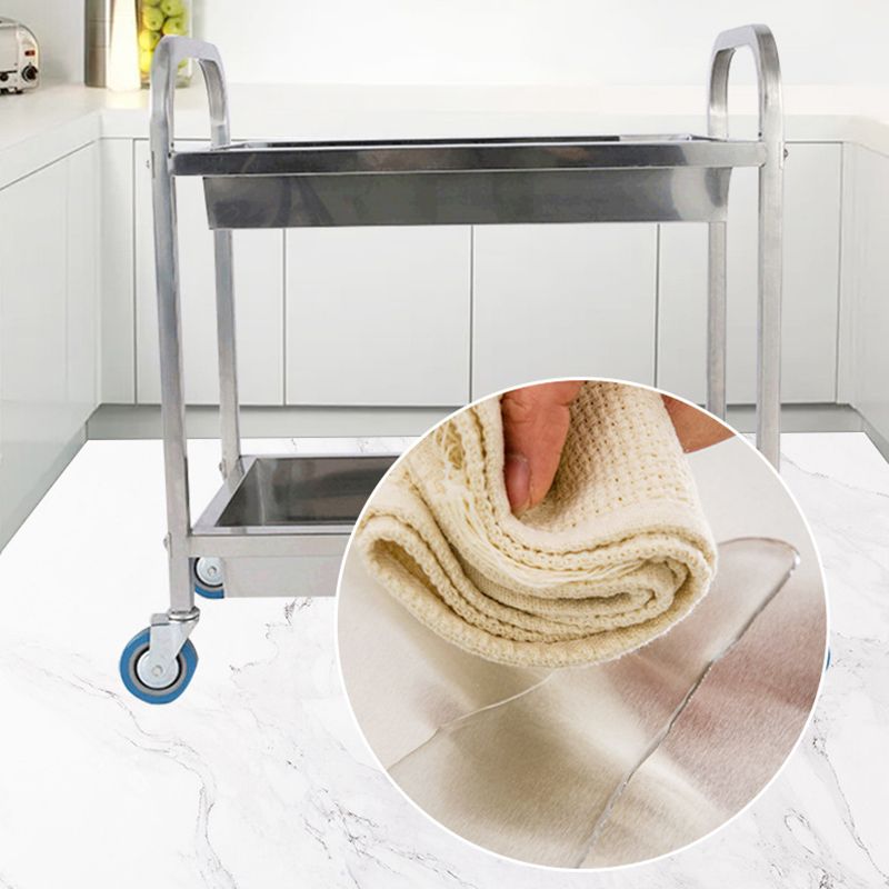 Modern Style Metal Prep Table Rectangular Prep Table with Casters