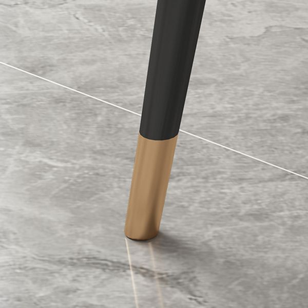 Modern Style Sintered Stone Dining Table White Rectangle Table with Metal Base for Home Use
