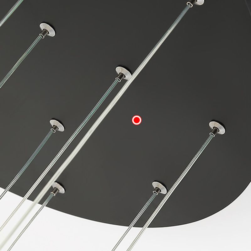 Modern Luxury LED Pendant Light Aluminium Circular Hanging Lamp with Acrylic Shade